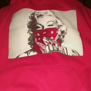 Red bandana Marilyn Monroe Hoodie Large
